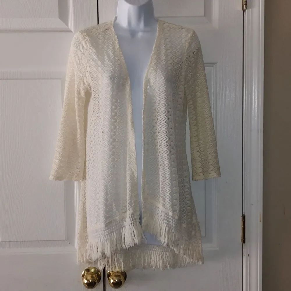 Self esteem ivory open front cardigan Sz M NWOT